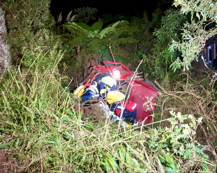 HOMEM FICA GRAVEMENTE FERIDO EM ACIDENTE ENTRE LEBON RÉGIS E FRAIBURGO