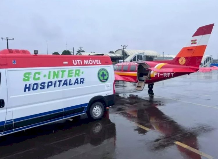 AVIÃO DOS BOMBEIROS DE SANTA CATARINA PERCORRE 3,6 KM, PARA TRAZER CATARINENSE HOSPITALIZADO NA BAHIA